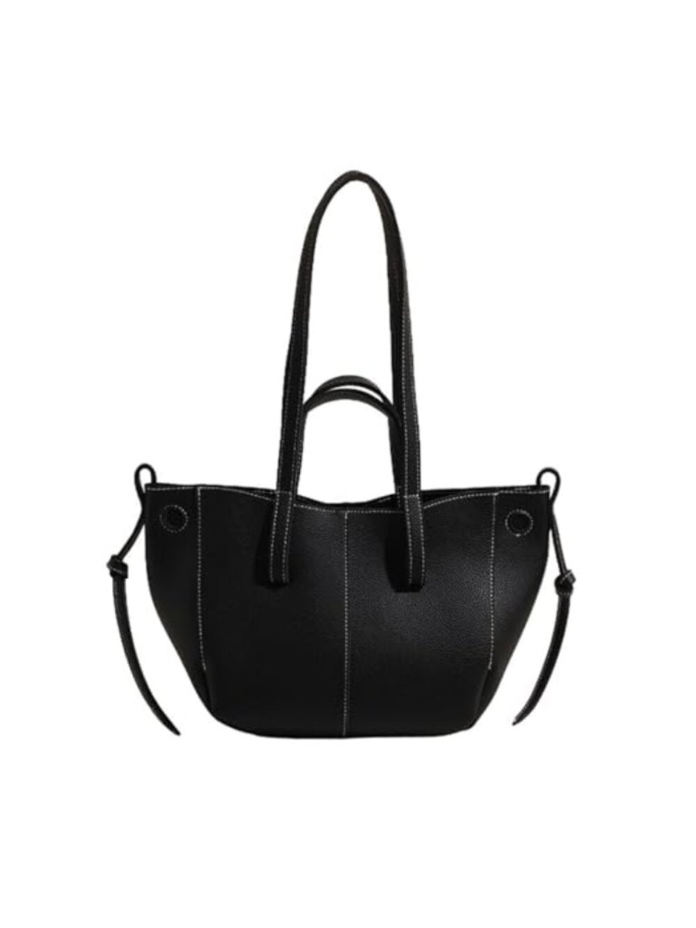 Faux Leather Tote Bag Double Strap Handles Women Shoulder Purse Large